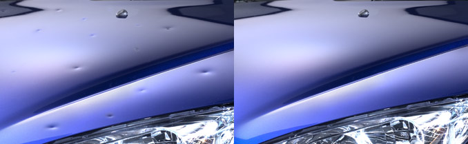 avant/apr&egrave;s d&eacute;bosselage